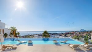 Pool area in Alcaidesa Homes